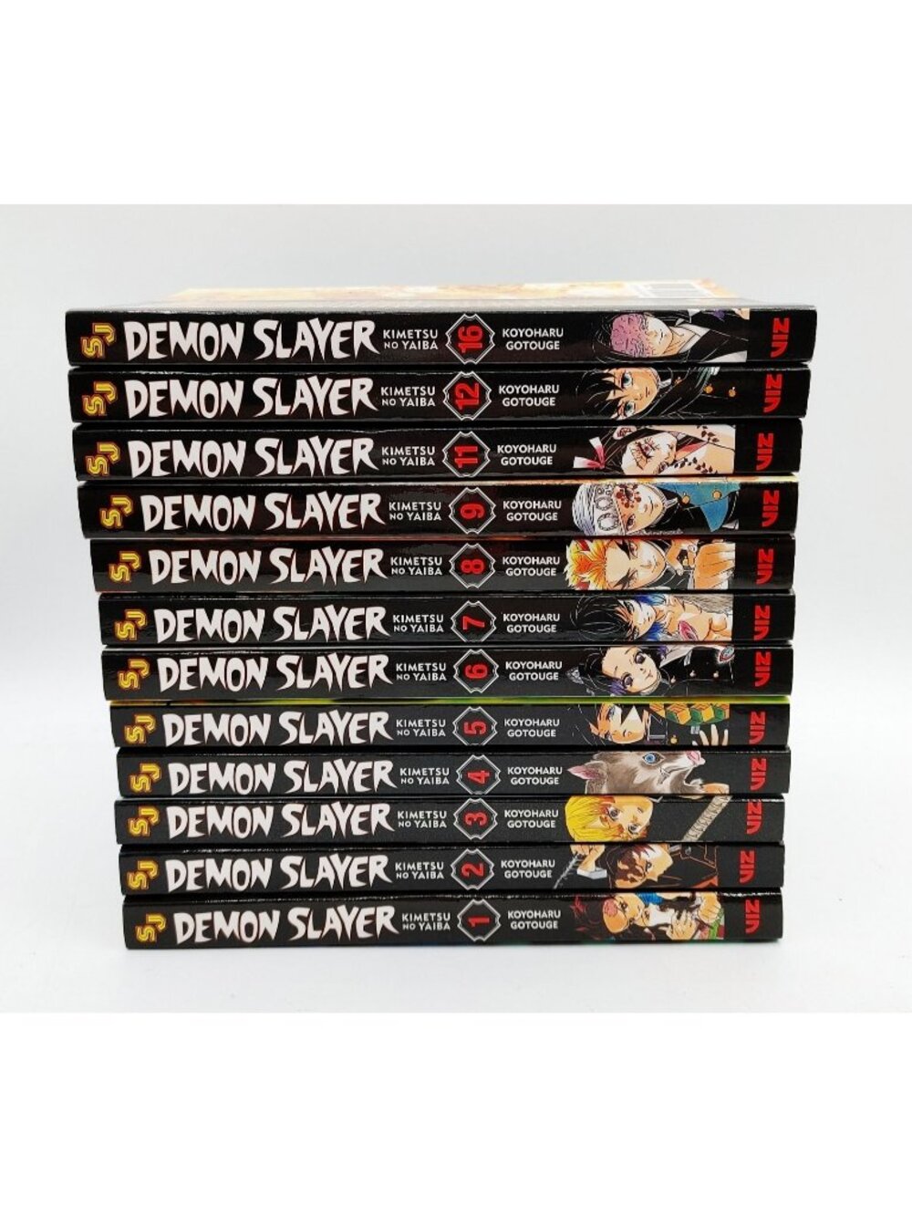Lot Of 12 Demon Slayer Books Paperback Manga 1-9 & 11,12,16